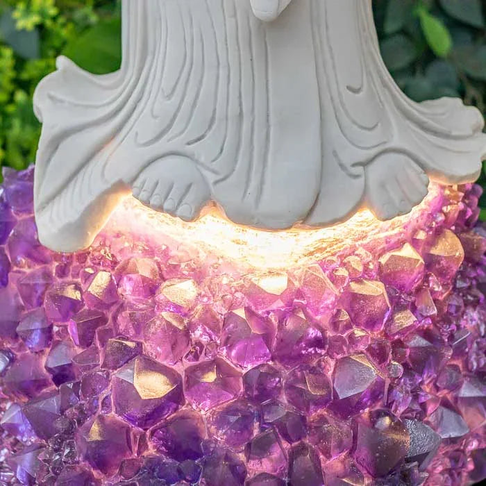 Objeto devocional com iluminação dupla e acabamento branco