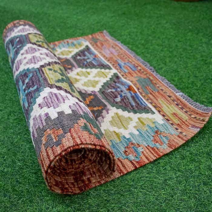 Tapete passadeira artesanal Kilim do Paquistão feito à mão em tear