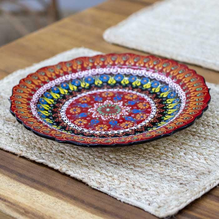 Jogo americano artesanal feito em juta natural no Brasil com acabamento rústico.