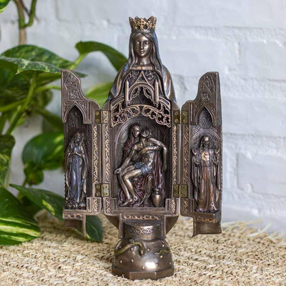 escultura oratoria santa catolica resina nossa senhora gracas jesus religiao decoracao altar bronze veronese design loja artesintonia 04