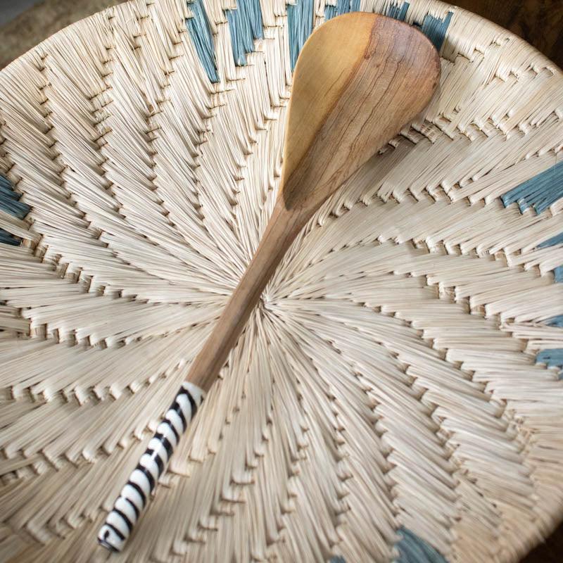 colher decorativa osso cozinha jantar almoco madeira mesa arte africa etnico pick bone 02