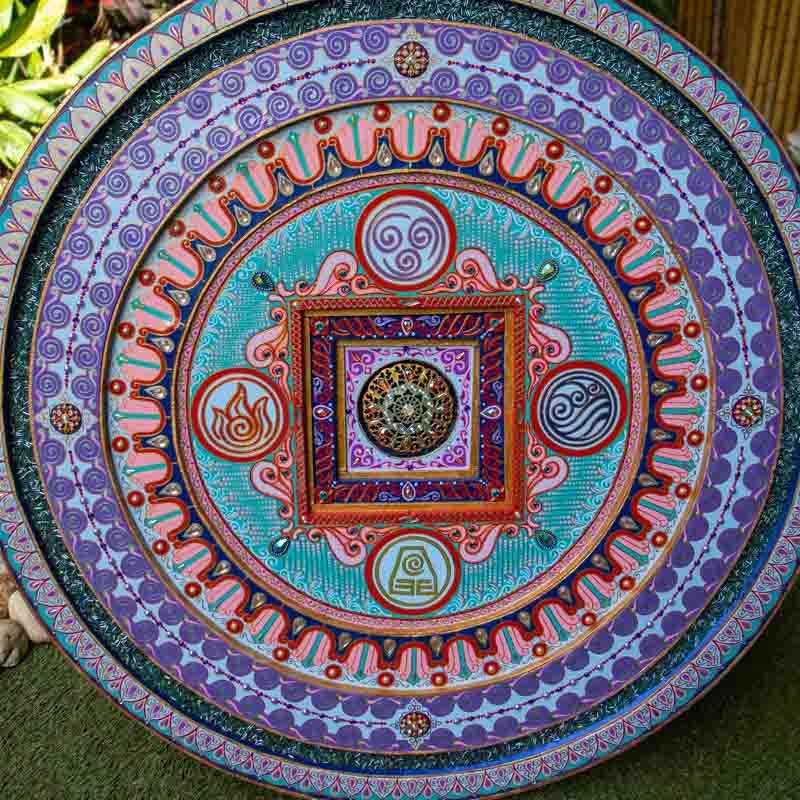 mandala decorativa artesanal elementos terra ar fogo agua meditacao zen parede casa loja artesintonia 03
