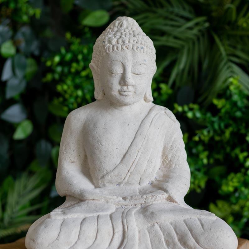 estatua escultura buda cimento artesanato zen budismo jardim casa decoracao design feng shui comprar loja artesintonia