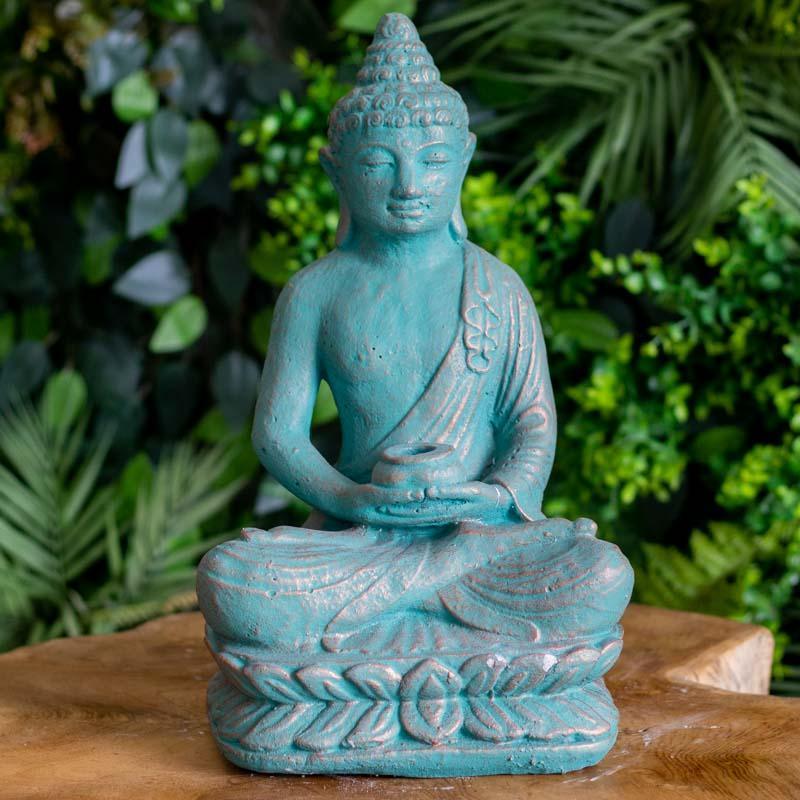 estatua escultura buda cimento artesanato zen budismo jardim casa decoracao design feng shui comprar loja artesintonia