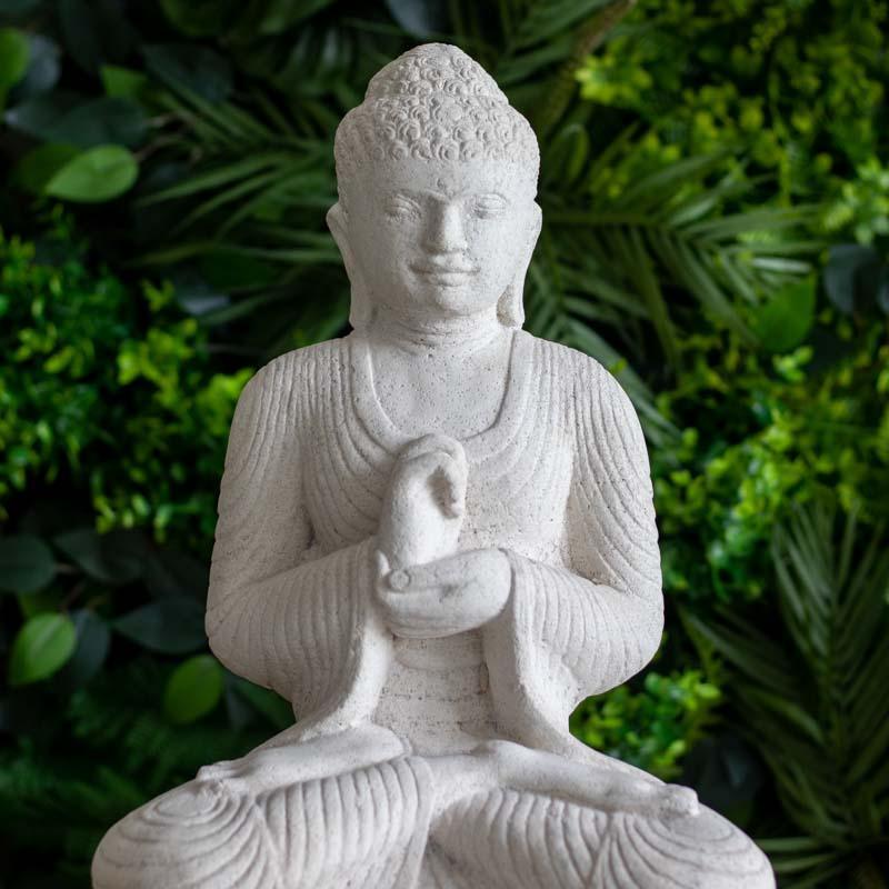 estatua escultura buda cimento artesanato zen budismo jardim casa decoracao design feng shui comprar loja artesintonia