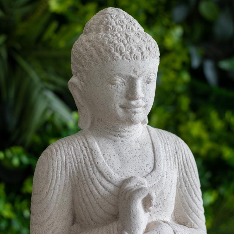 estatua escultura buda cimento artesanato zen budismo jardim casa decoracao design feng shui comprar loja artesintonia