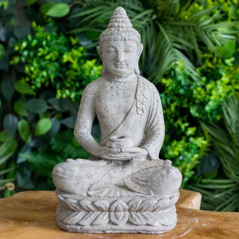 estatua escultura buda cimento artesanato zen budismo jardim casa decoracao design feng shui comprar loja artesintonia