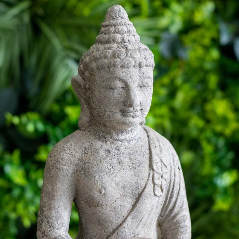estatua escultura buda cimento artesanato zen budismo jardim casa decoracao design feng shui comprar loja artesintonia