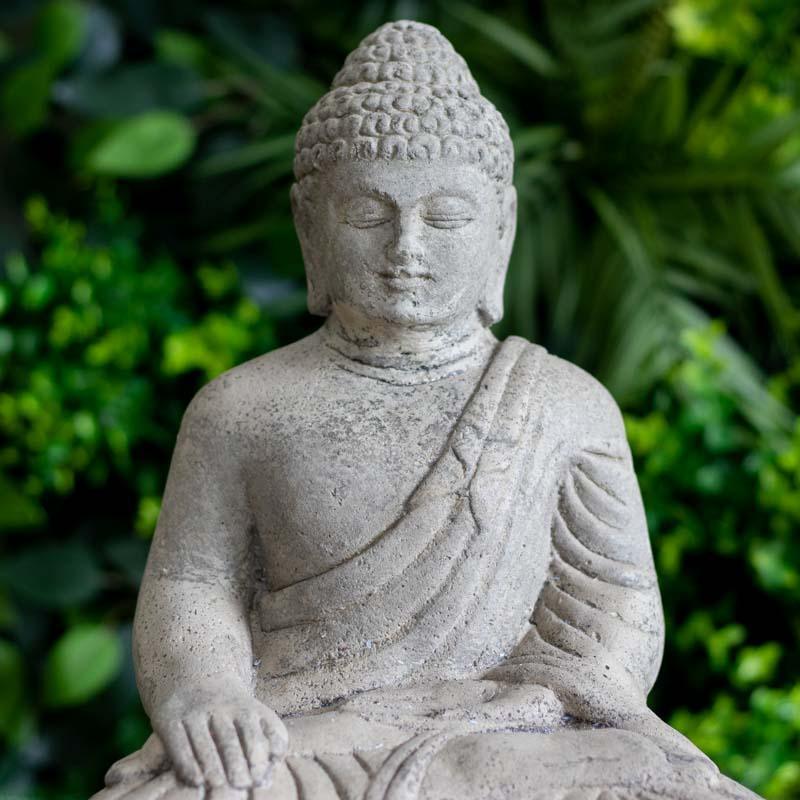 estatua escultura buda cimento artesanato zen budismo jardim casa decoracao design feng shui comprar loja artesintonia