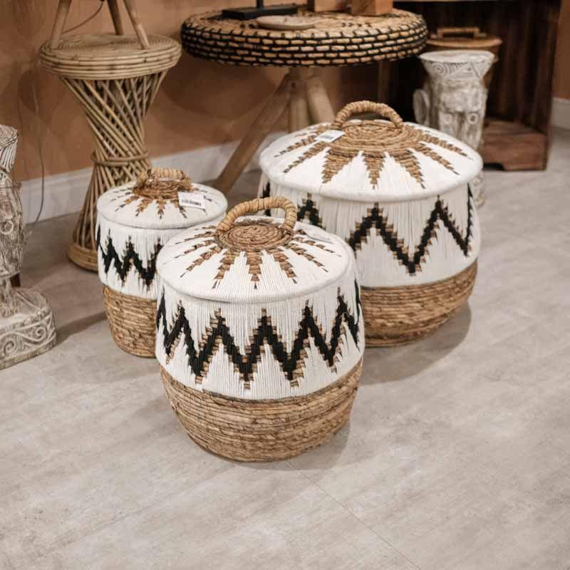 cestaria cestos boho balineses decoracoes objetos decorativos fibras naturais banana leaf