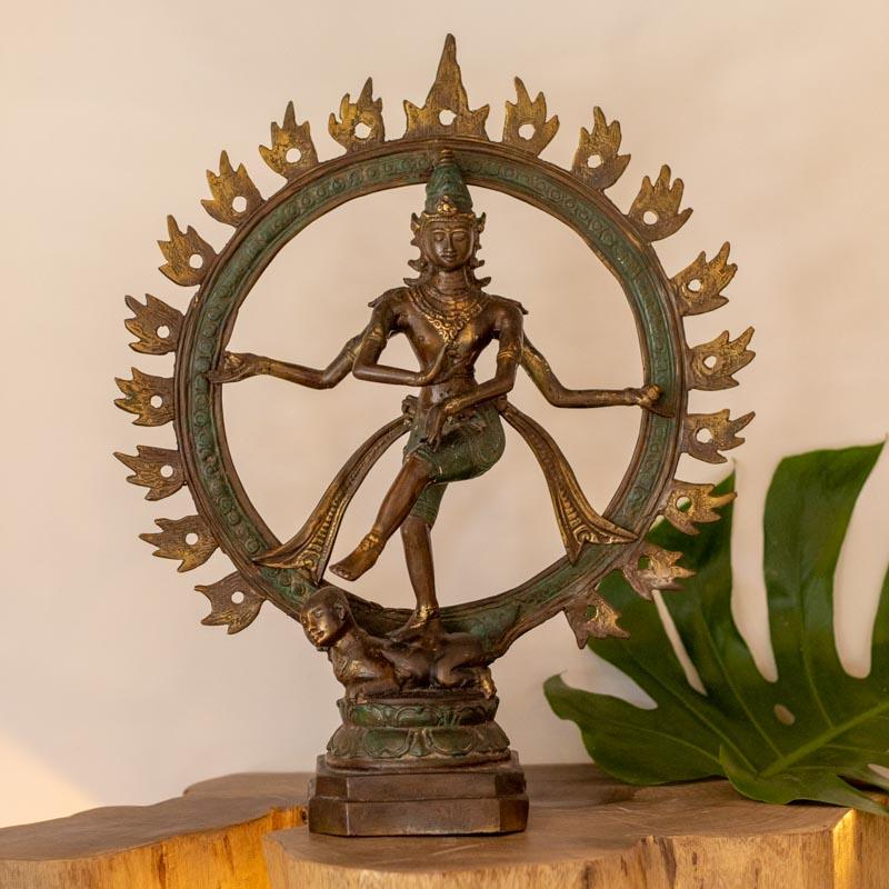 escultura shiva natajara circulo fogo renascimento destruicao protecao renovacao yoga energia hinduismo bronze.decoracao casa altar 01