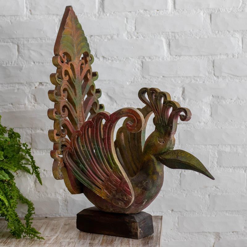 escultura adorno passaro madeira bali indonesia decoracao casa ambientes artesanato loja artesintonia 01