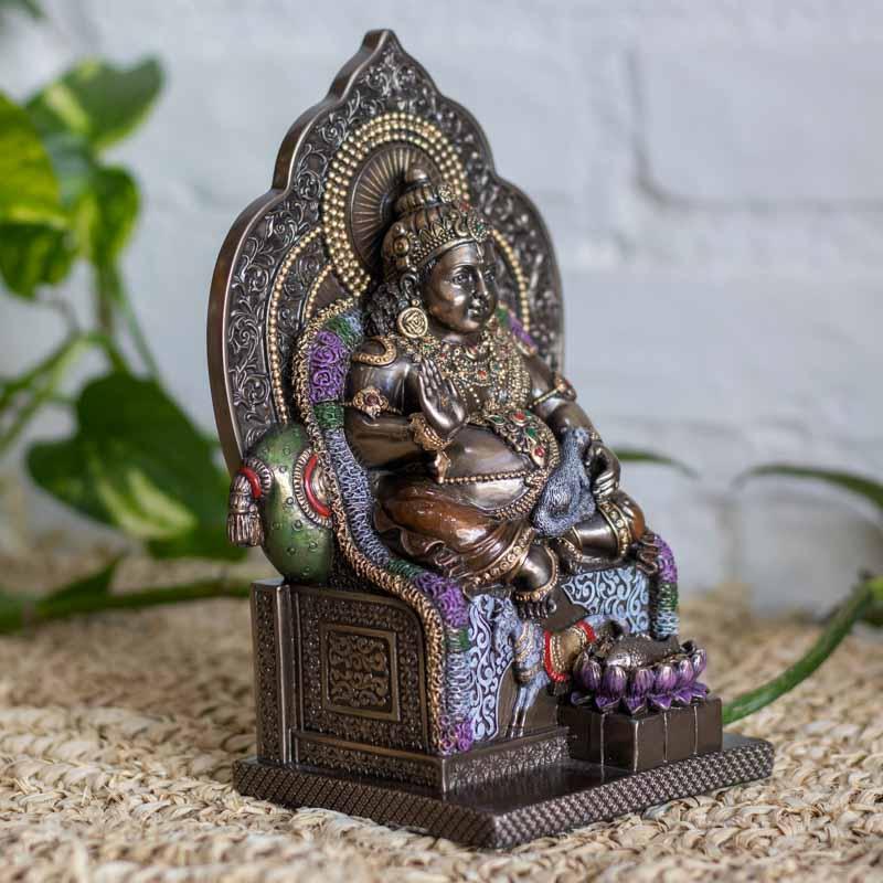 escultura resina bronze dus hindu kubera prosperidade riqueza abundancia veronese design cultura decoracao altar casa loja artesintonia 07