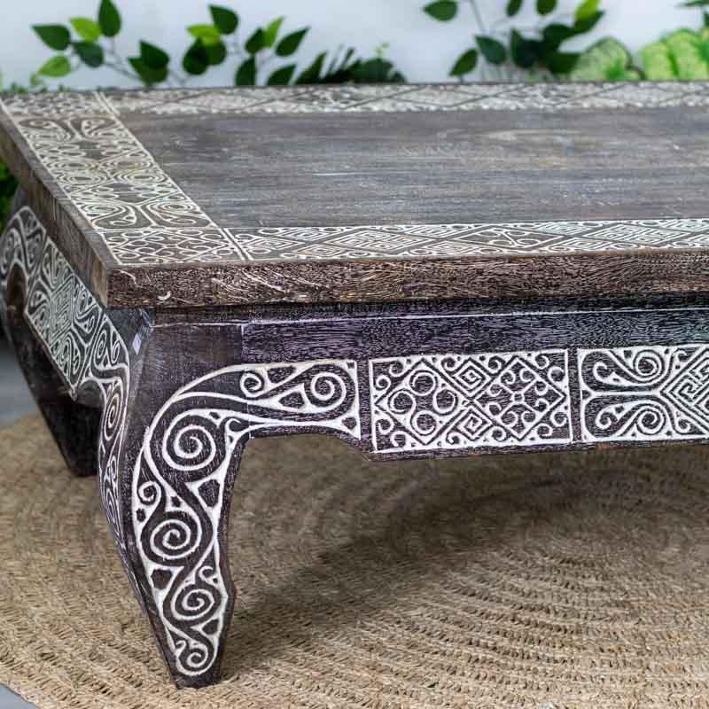 mesa centro madeira decorativa étnica étnico étnicos bali balinês balinesa decor decoração decoration arte artesanato handmade wood pátina