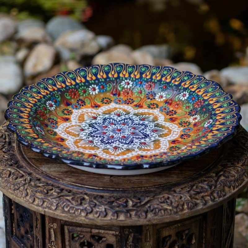 prato ceramica turca pintura artesanal mandala decorativa núcleos cultura tradicao turquia loja artesintonia 01