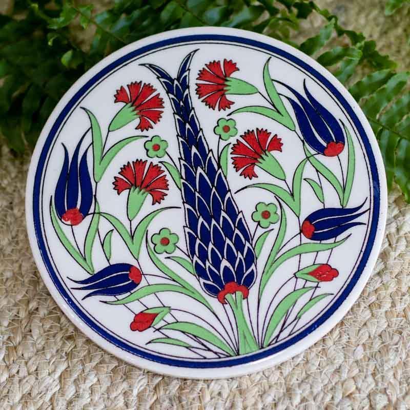 descanso panela decorativo turco ceramica artesanal pinturas desenho mosaico mesa cozinha comprar loja artesintonia