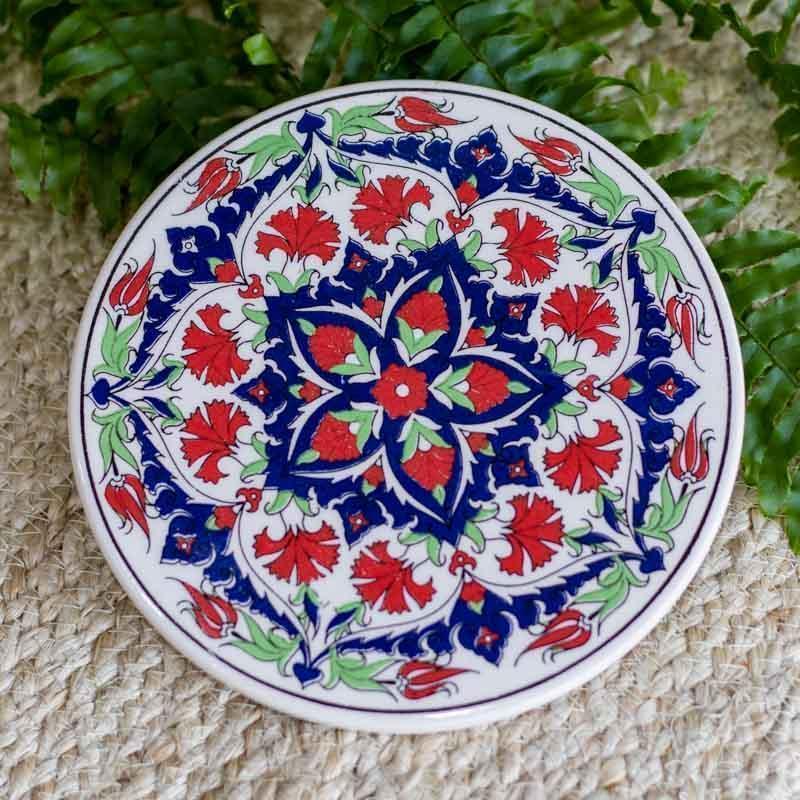 descanso panela decorativo turco ceramica artesanal pinturas desenho mosaico mesa cozinha comprar loja artesintonia