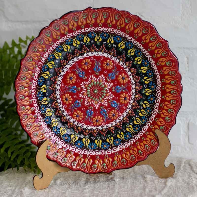 prato turco artesanal pintura cerâmica detalhes núcleos arte artesanato cultura decoração mesa loja artesintonia 11