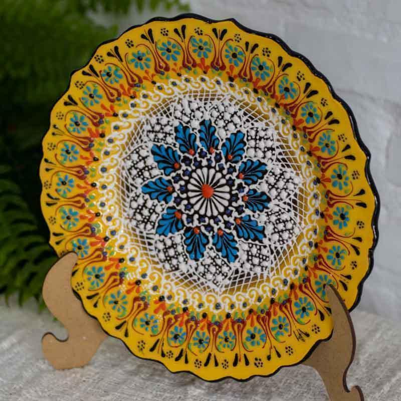 prato turco artesanal pintura ceramica detalhes cores arte artesanato cultura decoracao mesa loja artesintonia