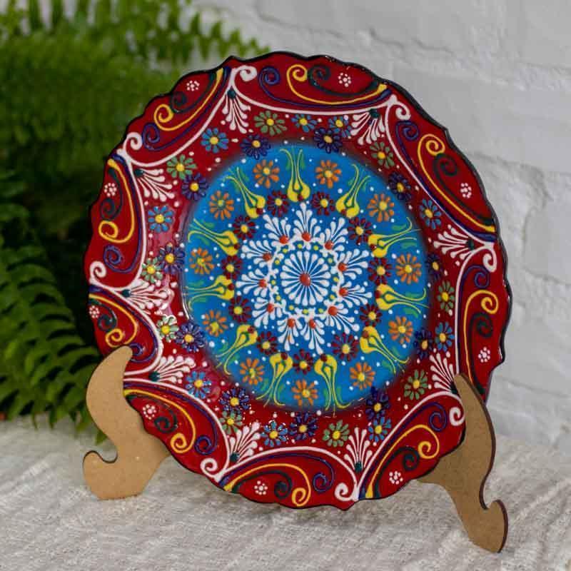 prato turco artesanal pintura ceramica detalhes cores arte artesanato cultura decoracao mesa loja artesintonia 05