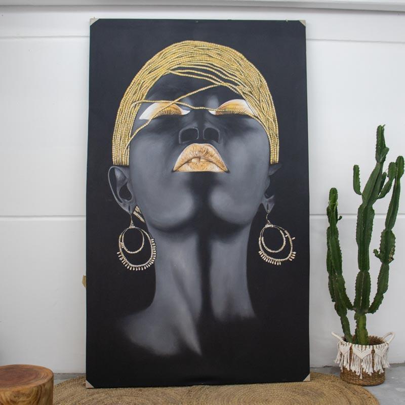 painel tela quadro arte mulher elegancia decoracao parede etnica comprar loja artesintonia