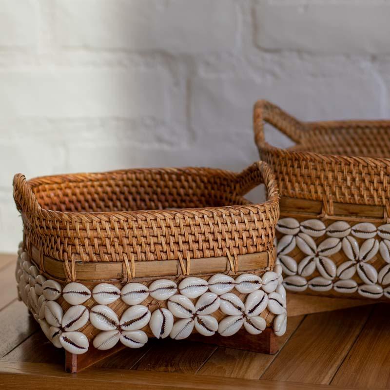 cesto fibra natural rattan bali cozinha conchas decoração casa organizador loja artesintonia 04