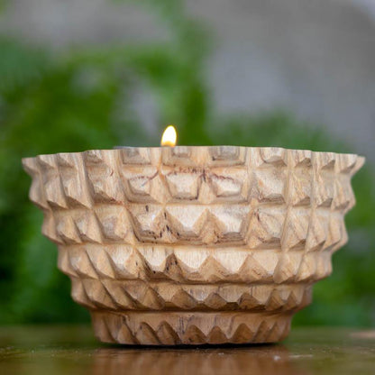 vela decorativa artesanal bali madeira entalhada suar tradicao zen iluminacao indonesia loja artesintonia 04
