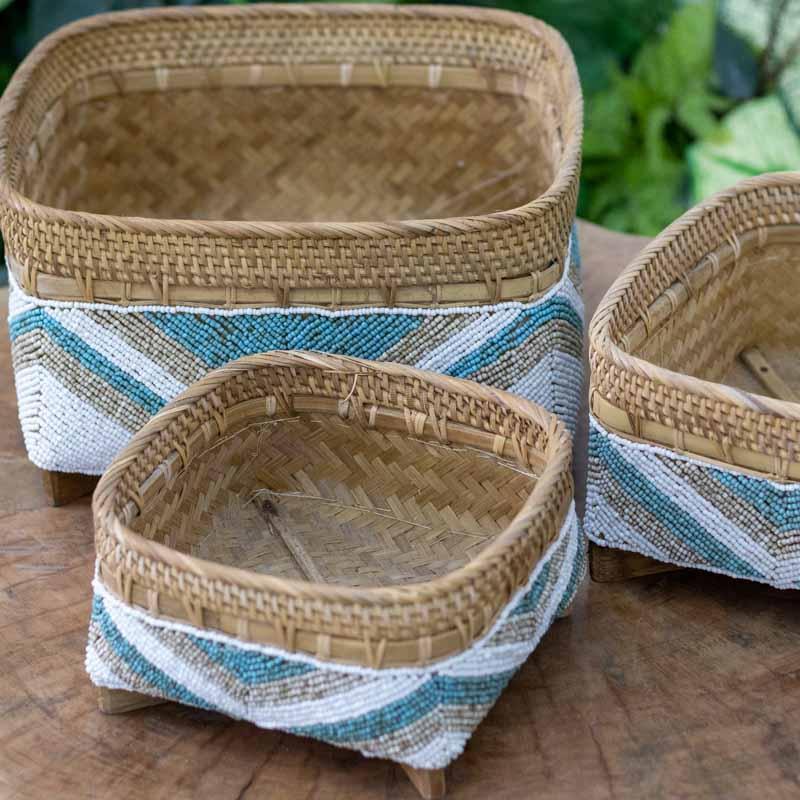 cestaria artesanal caixa organizadora cesto micangas bambu fibra natural decoracao bali indonesia