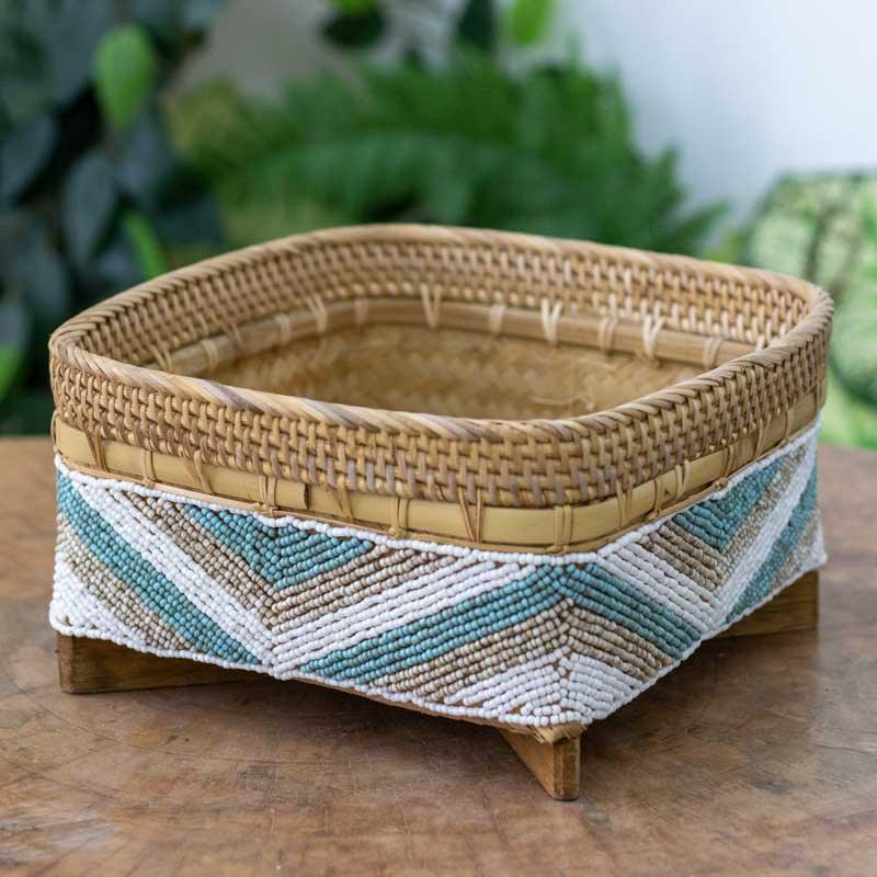 cestaria artesanal caixa organizadora cesto micangas bambu fibra natural decoracao bali indonesia