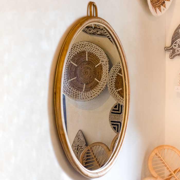 Espelho Redondo Madeira Teca