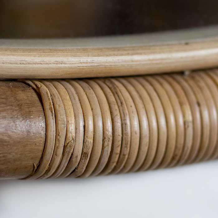 Espelho Redondo Madeira Teca