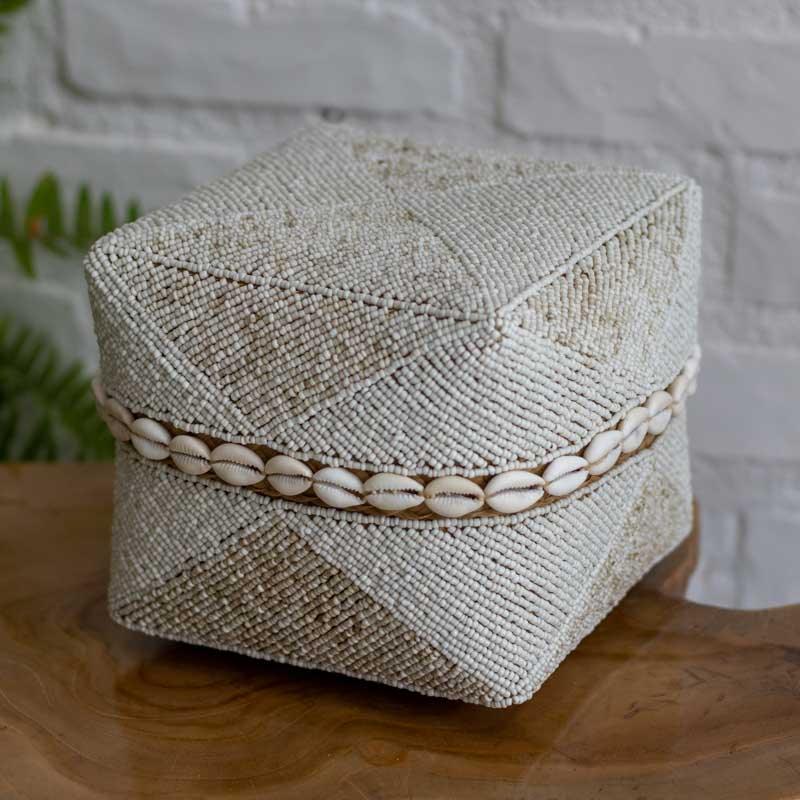 caixa pote étnico étnica miçanga búzios concha branco off white bambu fibra natural handmade bali balinês balinesa indonésia artesão artesanato arte art home decor decoration decoração