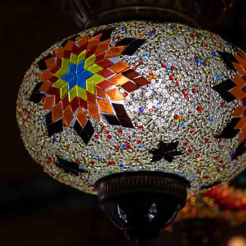 luminaria lustre turco decoração iluminação artesanato vidro mosaico núcleos tradição cultura loja artesintonia luzes 02