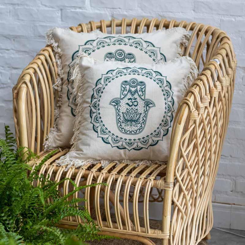 almofada boho chic bali mao hamsa artesanato textil boemia espiritual protecao decoracao sala quarto sofa cama comprar loja artesintonia 01