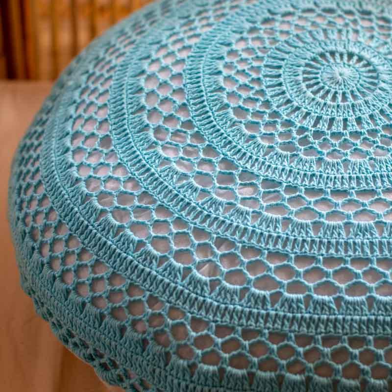 almofada tricotada tricot artesanal bali redonda decoracao sala sofa cadeira descanso loja artesintonia design interiores boho estilo zen