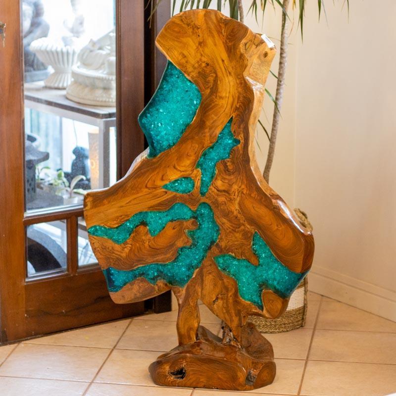 escultura madeira natural teca decoração casa loja artesintonia resina núcleos artes bali indonésia 01