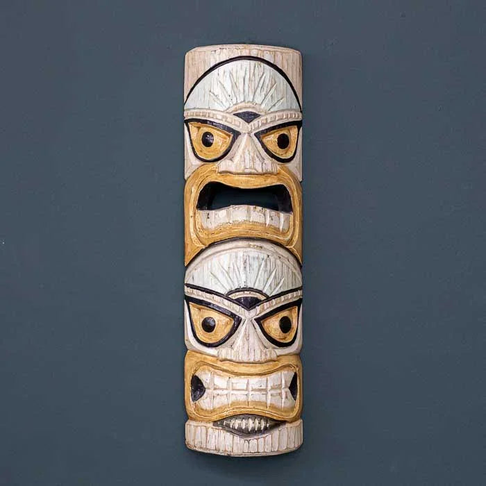 Totem decorativo de 50cm com traços étnicos e acabamento artesanal