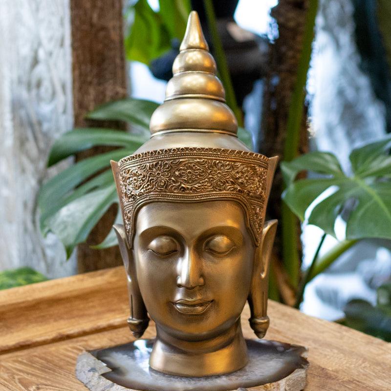 Buddha Head Golden Sculpture – Arte & Sintonia