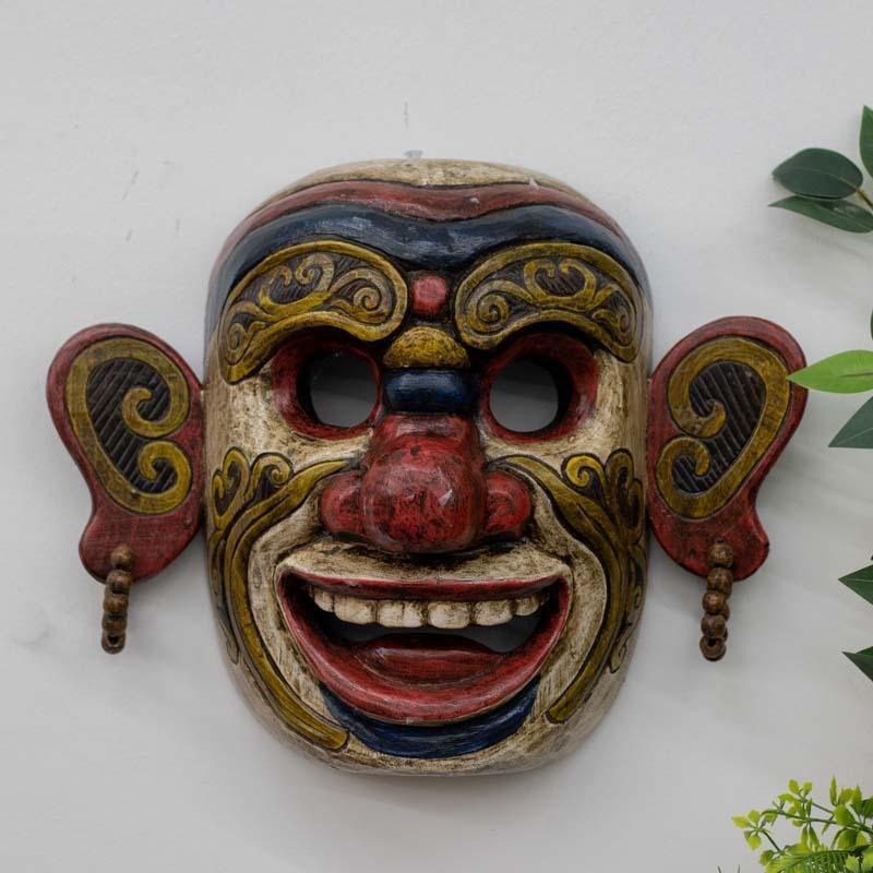 mascara madeira decorativa artesanal pintura alegria espiritualidade tradicao cultura bali indonesia home decor comprar loja artesintonia