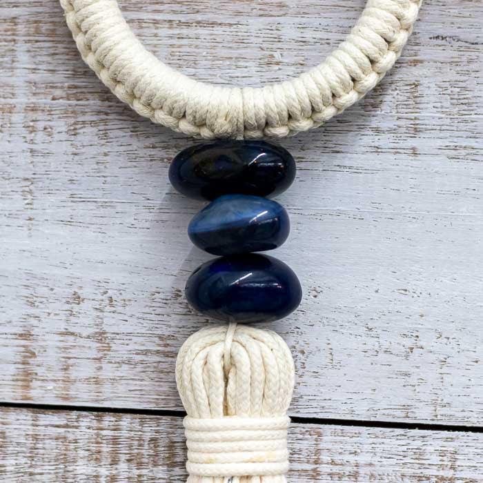 Protetor de porta com Olho Grego azul e pimenta vermelha artesanal.