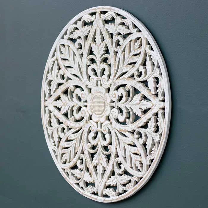 mandala floral artesanal entalhada mdf decoracao parede bali indonesia design interiores casa ambientes zen loja artesintonia