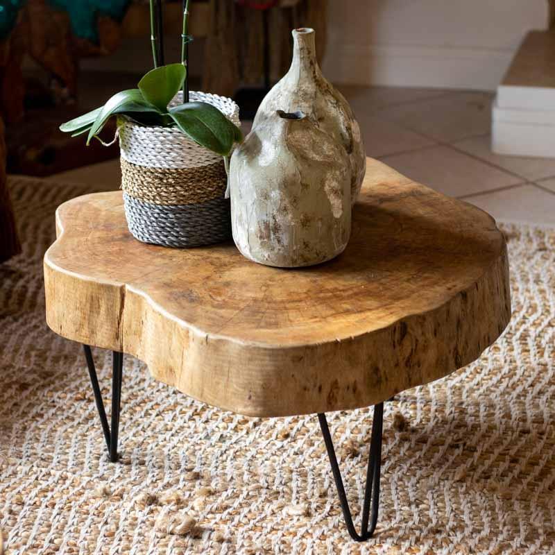 mesa centro madeira rustica tronco arvore teca resistente artesanato bali indonesia decoracao sala casa varanda design interiores comprar loja artesintonia