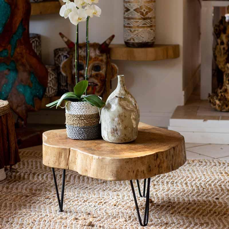 mesa centro madeira rustica tronco arvore teca resistente artesanato bali indonesia decoracao sala casa varanda design interiores comprar loja artesintonia