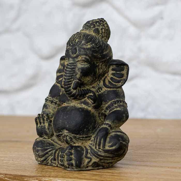 Escultura de Ganesh em fibrocimento artesanal espiritual Bali.