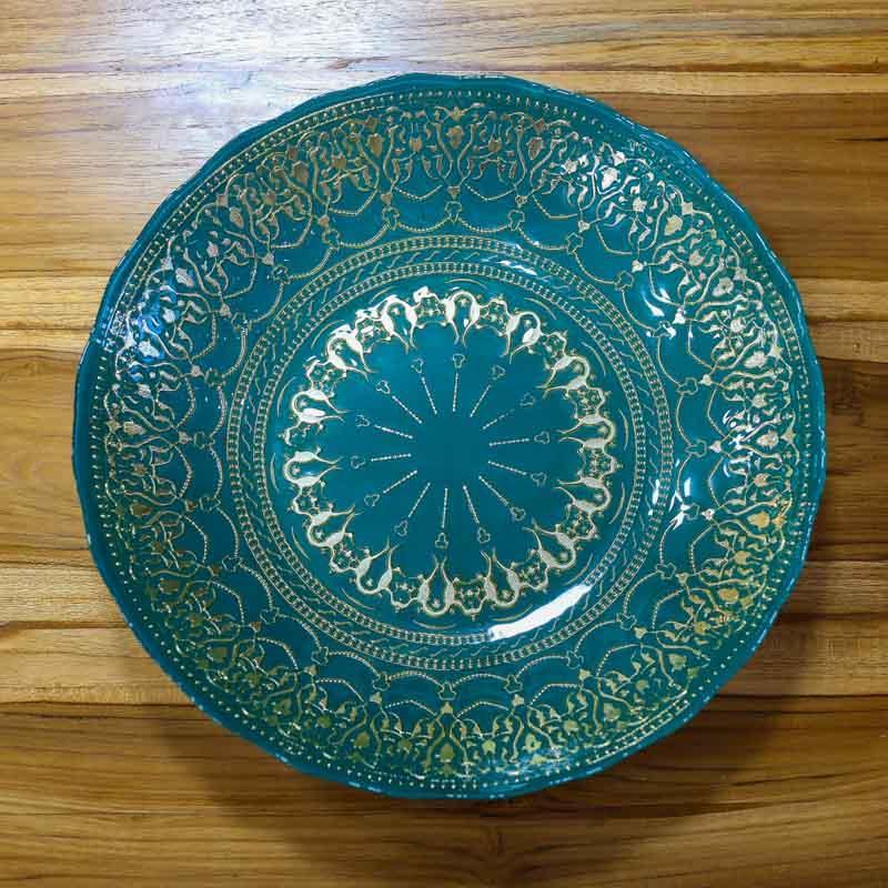 prato decorativo turco fruteira vidro turquia turca artesanatos decorativos bandeja mandala decoracoes casa home cozinha sala de estar artesintonia
