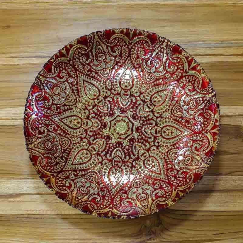 prato decorativo turco fruteira vidro turquia turca artesanatos decorativos bandeja mandala decoracoes casa home cozinha sala de estar artesintonia