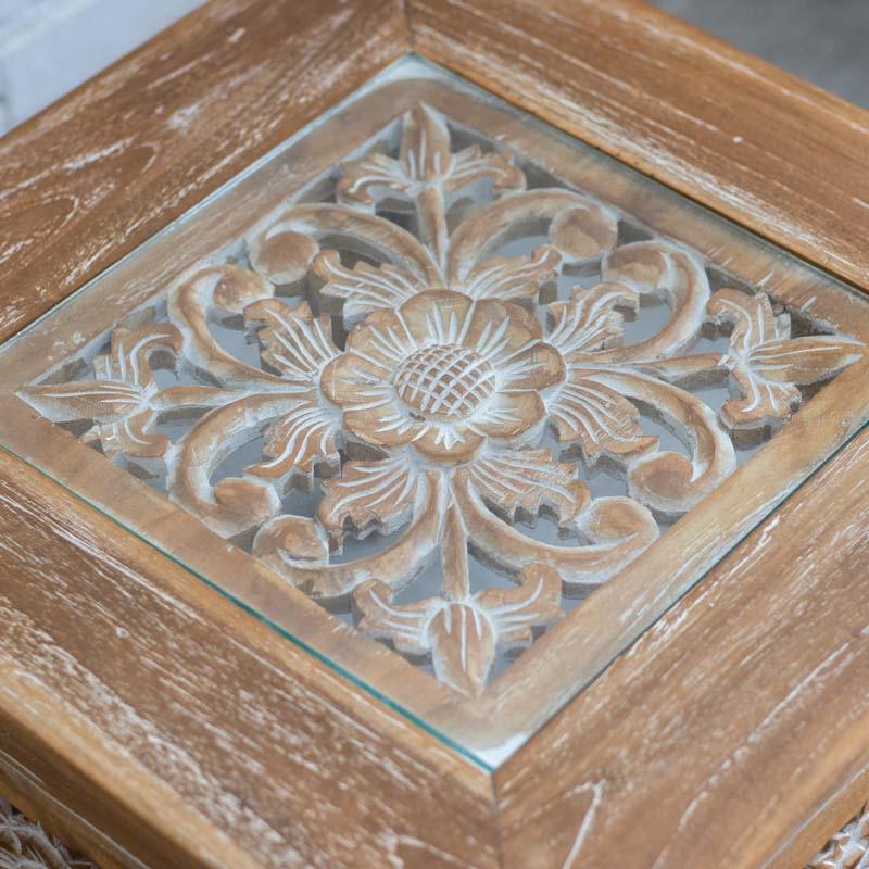 mesinha centro madeira rústica entalhe decorativo bali indonesia artesanato mobília table center carved loja artesintonia compre
