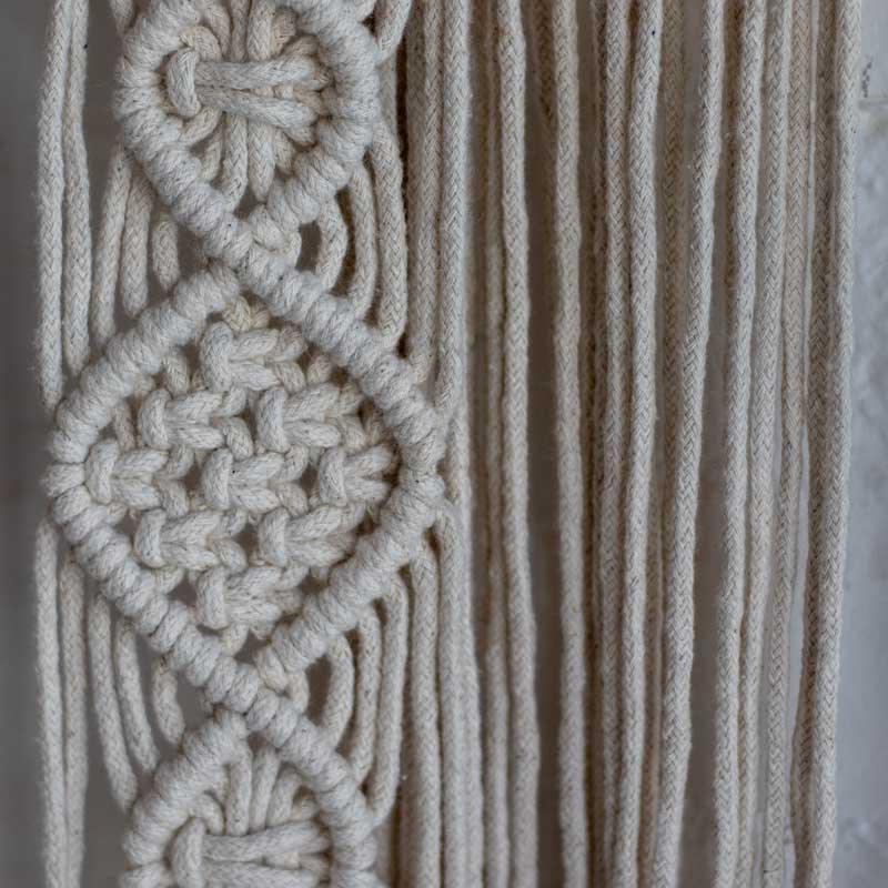 painel macramê decorativo parede fios linha tecelagem artesanal casa sala quarto 05