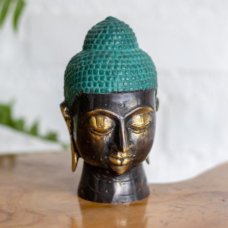 cabeca buda bronze escultura decoracao casa altar iluminacao serenidade elegancia zen bali indonesia artesintonia loja 02