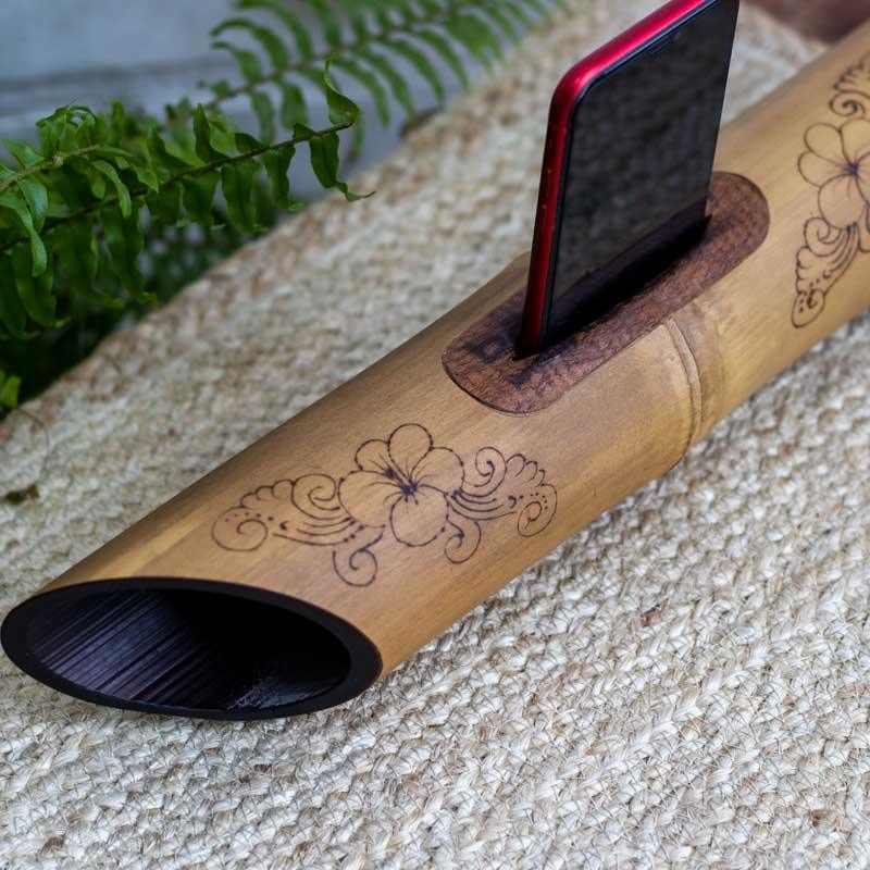 amplificador som artesanal bambu musica caixa entalhos bali indonesia fibra natural decor loja artesintonia 02